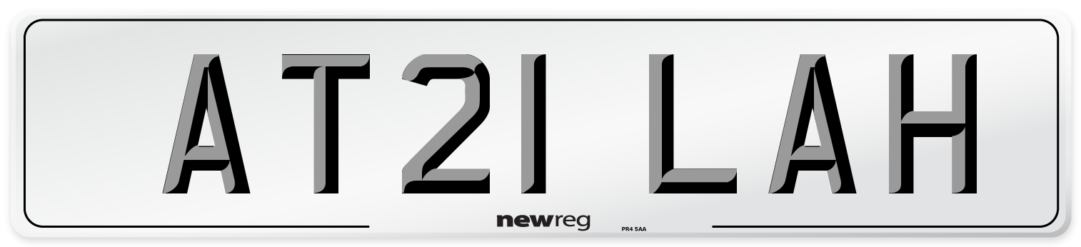 AT21 LAH Number Plate from New Reg